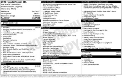 2026 Hyundai TUCSON SEL AWD