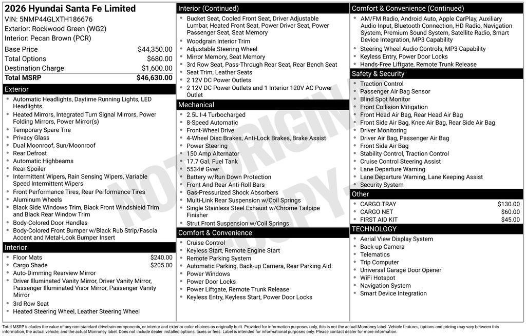 2026 Hyundai SANTA FE Limited FWD