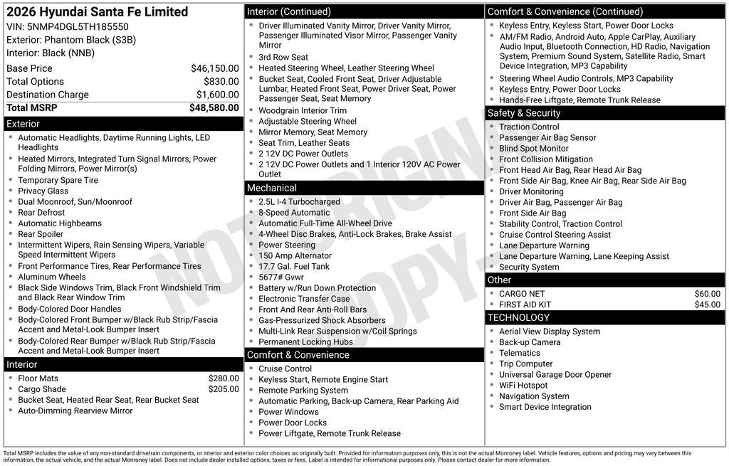 2026 Hyundai SANTA FE Limited AWD