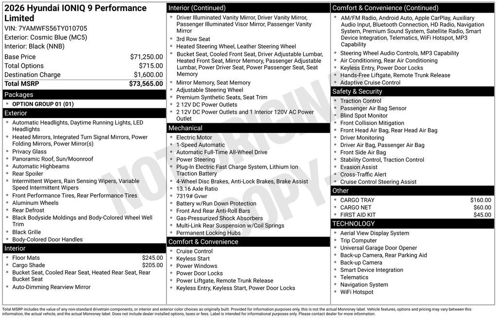 2026 Hyundai IONIQ 9 Performance Limited