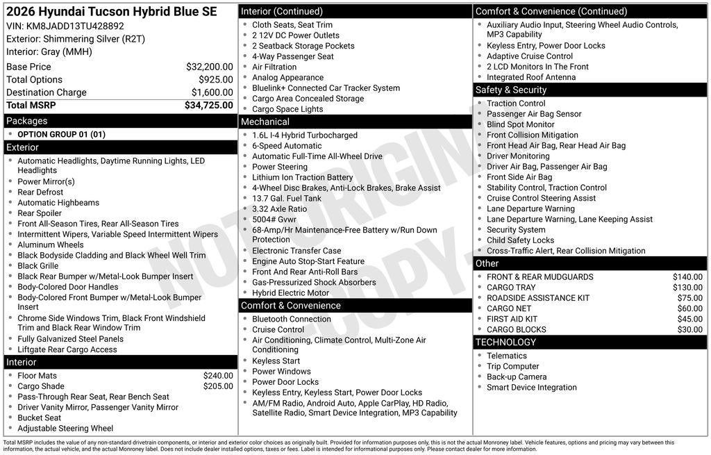 2026 Hyundai TUCSON HYBRID Blue