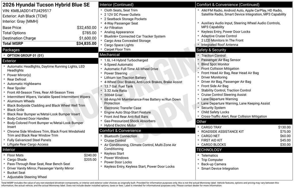 2026 Hyundai TUCSON HYBRID Blue
