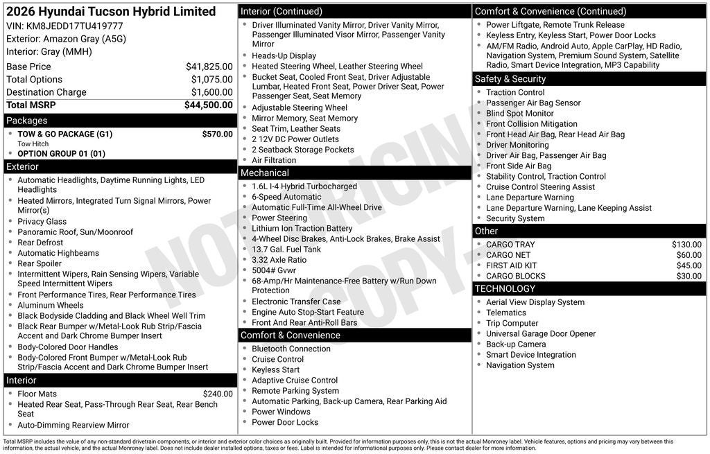2026 Hyundai TUCSON HYBRID Limited