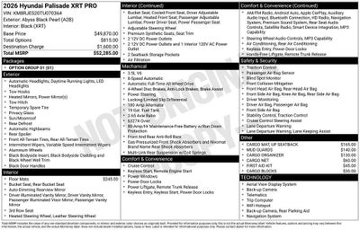 2026 Hyundai PALISADE XRT Pro