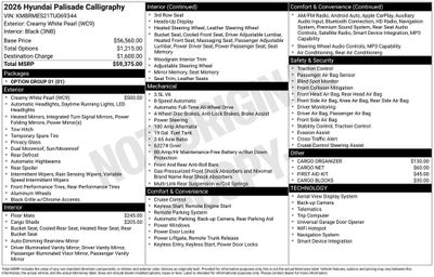 2026 Hyundai PALISADE Calligraphy AWD