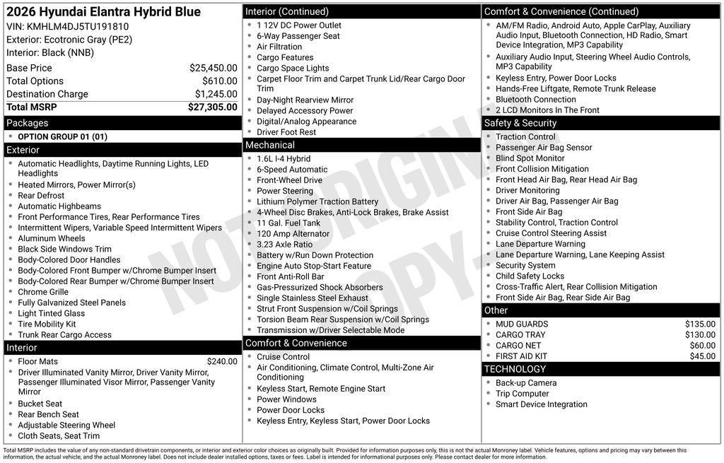 2026 Hyundai ELANTRA HYBRID Blue