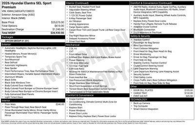 2026 Hyundai ELANTRA SEL Sport Premium
