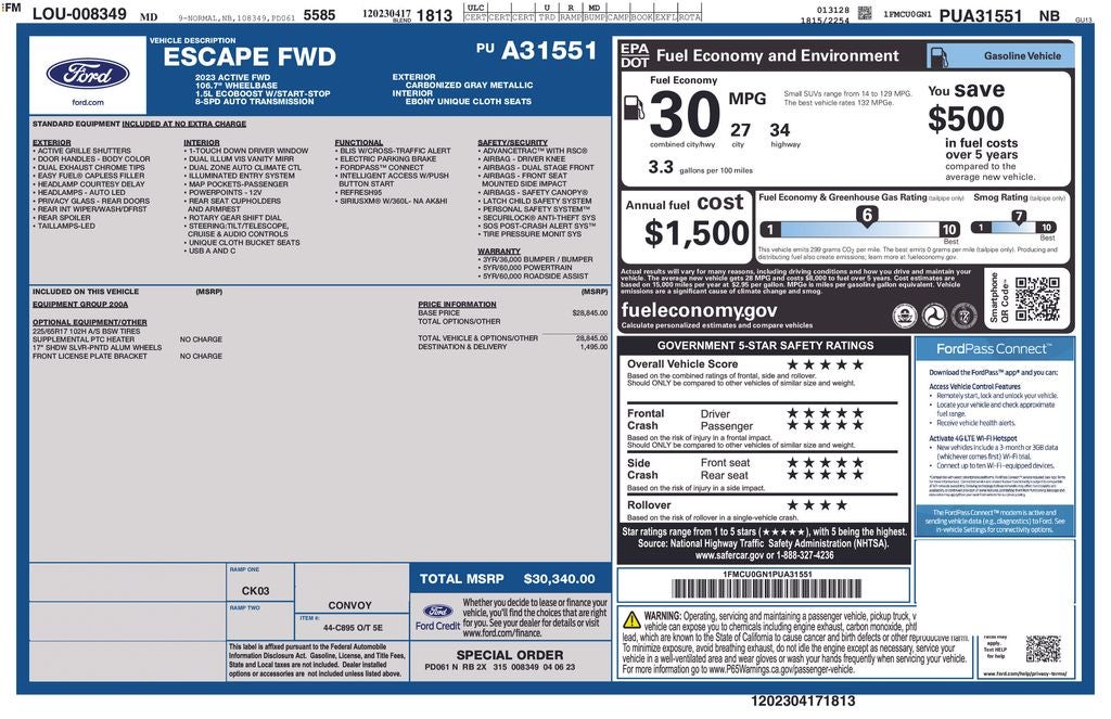 2023 Ford Escape Active