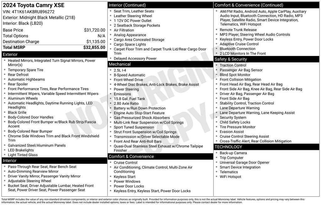 2024 Toyota CAMRY XSE