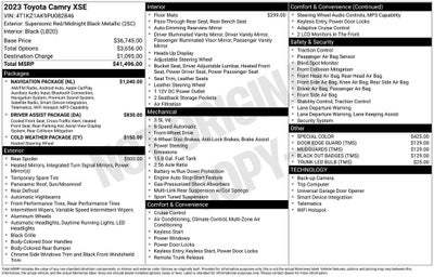 2023 Toyota CAMRY XSE V6
