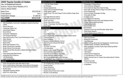 2025 Toyota COROLLA LE