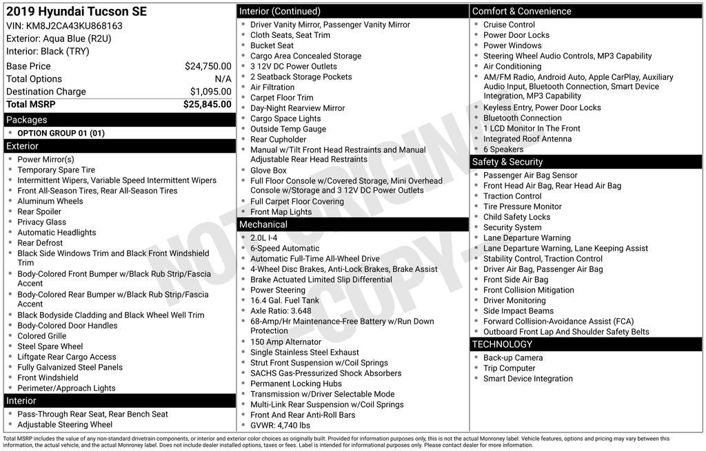 2019 Hyundai TUCSON SE