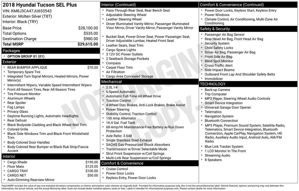 2018 Hyundai TUCSON SEL Plus