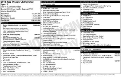 2018 Jeep Wrangler JK Unlimited Sport