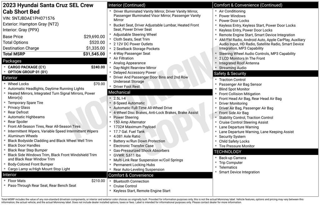 2023 Hyundai SANTA CRUZ SEL