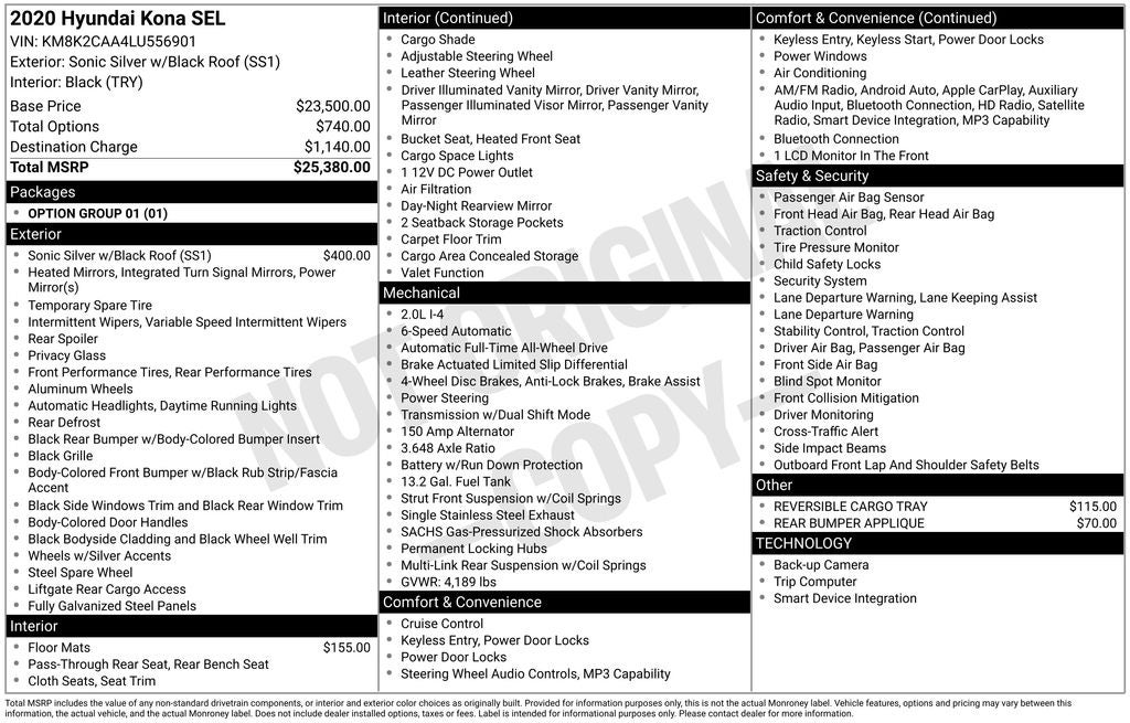 2020 Hyundai KONA SEL