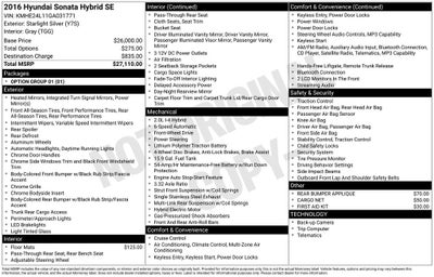 2016 Hyundai SONATA HYBRID SE