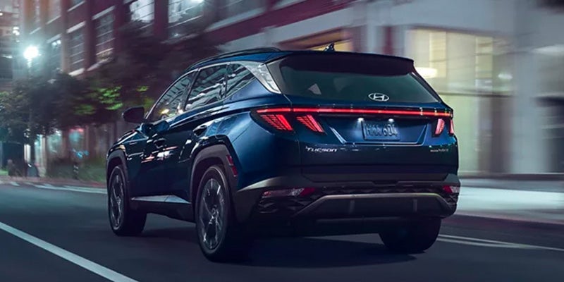 Hyundai Tucson in motion on the road